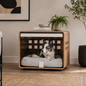 Fable Medium Pet Crate, Walnut Finish