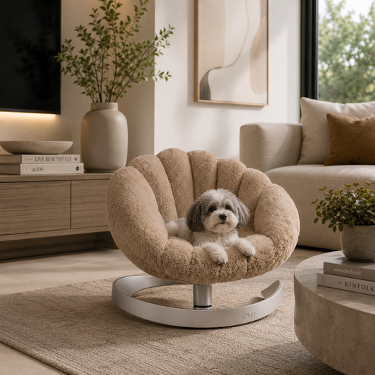 Tavo Shell Pet Bed & Swaying Lounger - Caramel